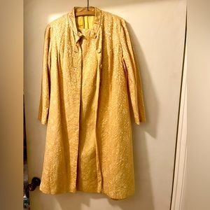 Vintage 60s Dress and Coat Set Yellow/Gold